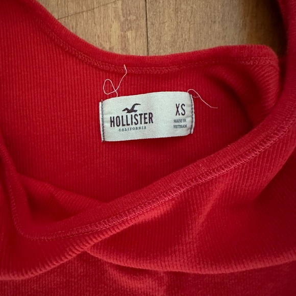 long length red cotton Hollister tank top size extra small, XS - Picture 2 of 3